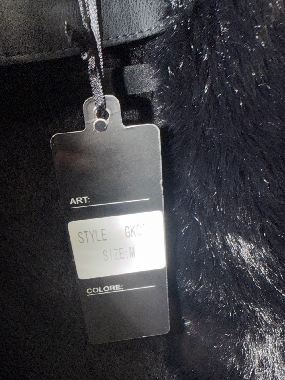 GRAN ORIENTE Faux Leather Peplum Jacket with Faux Fur Trim - M - Picture 9 of 12